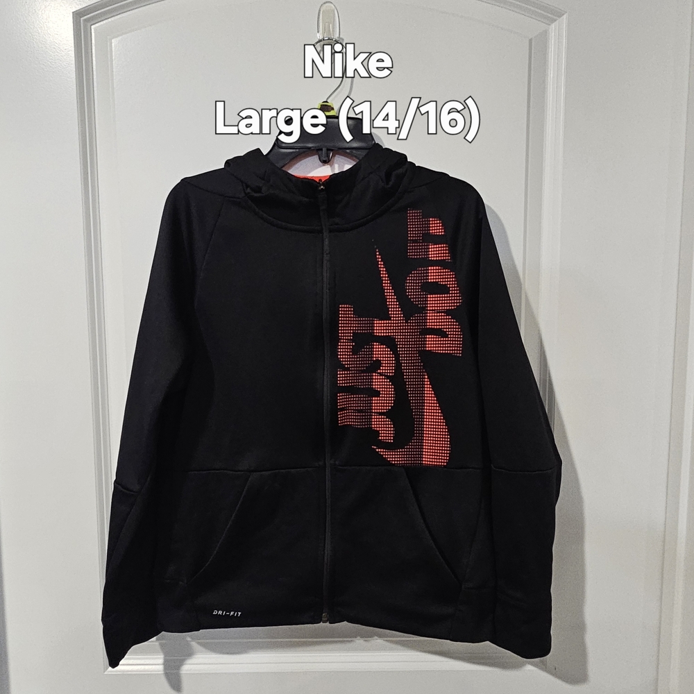 SOLD - Large 14/16 | Nike Dri-FIT | Boys Black & Red Jacket
